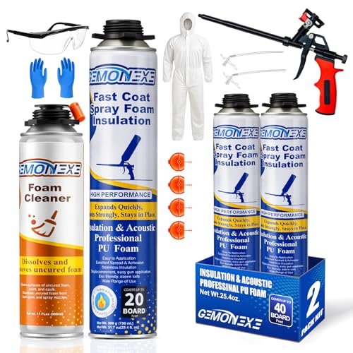 Spray Foam Insulation Kit 40 Board ft/Sq.ft, Closed Cell...