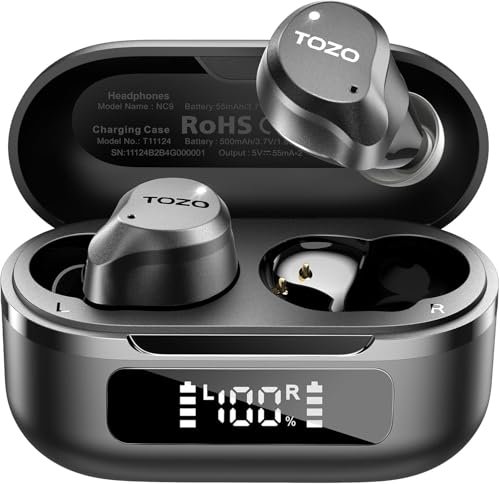 TOZO NC9 Hybrid Active Noise Cancelling Wireless Earbuds, 6...