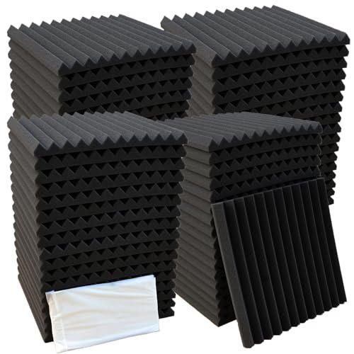 52 Pack Acoustic Foam Panel Wedge Studio Soundproofing Wall...