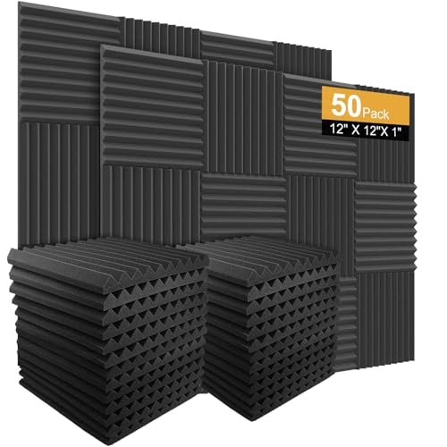 Burdurry 50 Pack Acoustic Panels Soundproof Studio Foam for...