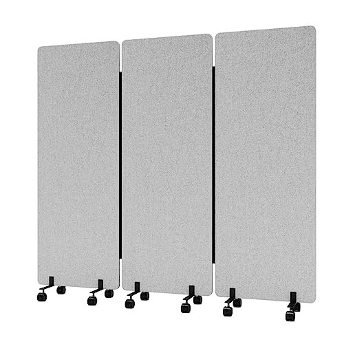 Soundproof Room Divider with Wheels, 66in Office Dividers...