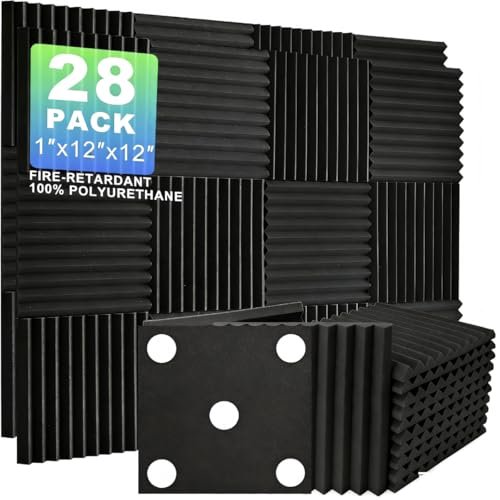 28 Pack Acoustic Foam Panels, 12 x 12 x 1...