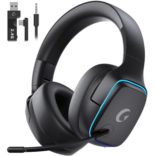 Gvyugke 2.4GHz Wireless Gaming Headsets for PS5, PS4, PC,...