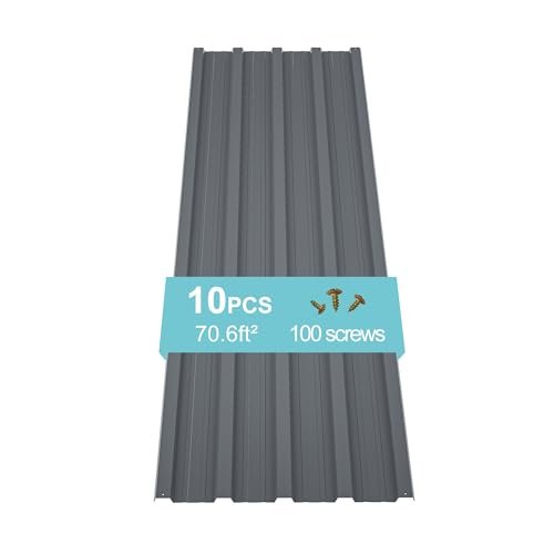 Jaxilyn Metal Roof Panels 10 pcs 5ft Length Galvanized...