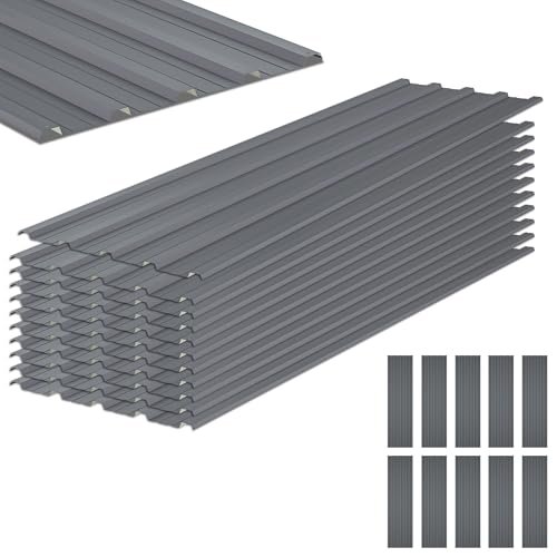 Jaxilyn Metal Roof Panels 10 Pcs Galvanized Steel Roofing...