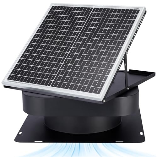 PATIOASIS Solar Attic Fan 30W Controller-Free Auto...