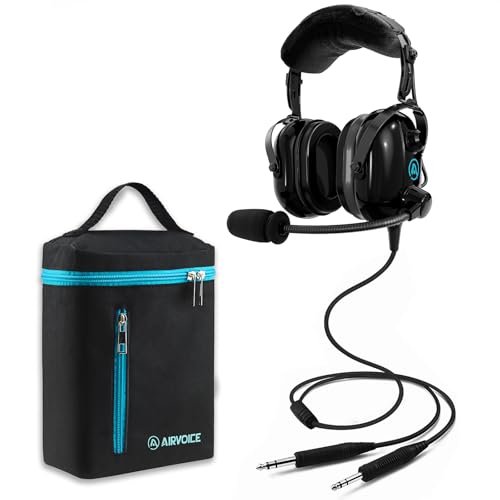 AIRVOICE Pilot Headset with Passive Noise Reduction, PNR...