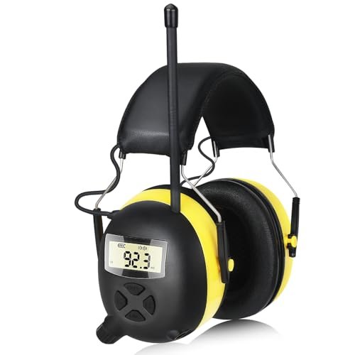 BJKing AM/FM Radio Headphones with Digital Display, 30dB AM...