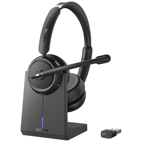 Wireless Headset with Mic for Work, Bluetooth Headset with...