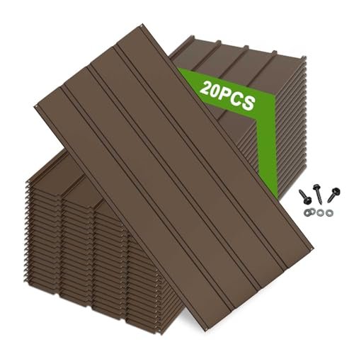 20 Pcs Metal Roof & Fence Panels, Corrugated Galvanized...