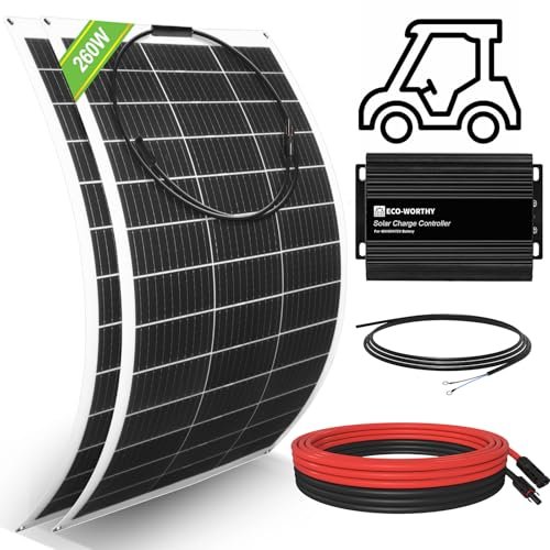 ECO-WORTHY 260W Flexible Solar Panel Kit for Golf...