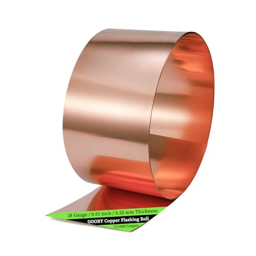 GOORY Copper Flashing 28 Gauge - 6in x 20ft...