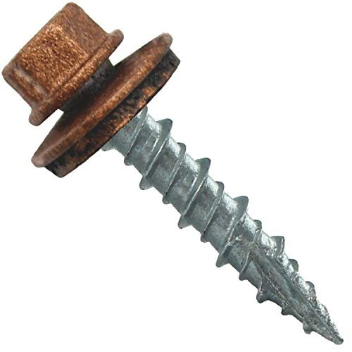Metal Roofing Screws: (250) 10 x 1 Copper Hex Head...