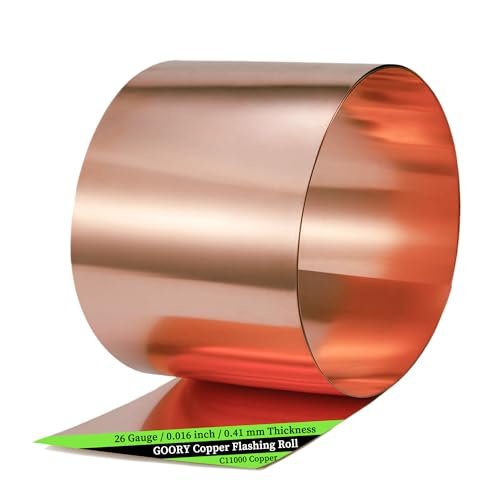 GOORY Copper Flashing 26 Gauge - 12in x 10ft...