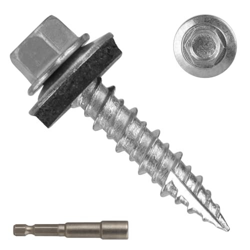 AOKLIT Metal Roofing Screws#10 × 1 Inch, 300Pcs Zinc...