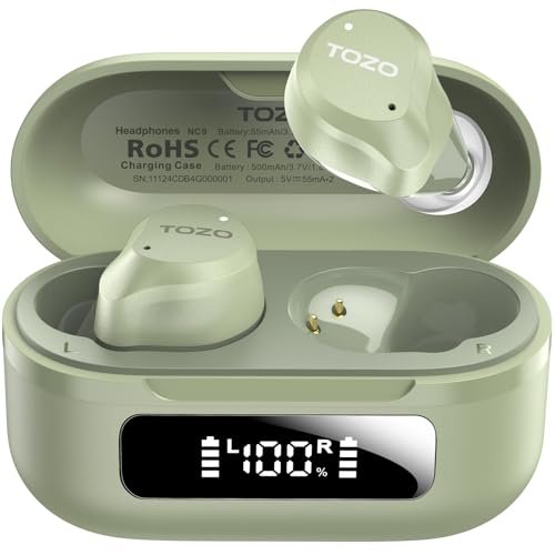 TOZO NC9 Hybrid Active Noise Cancelling Wireless Earbuds, 6...