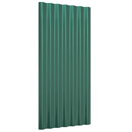 vidaxl - Powder-Coated Steel Roof Panels, 12 Pcs, Green,...