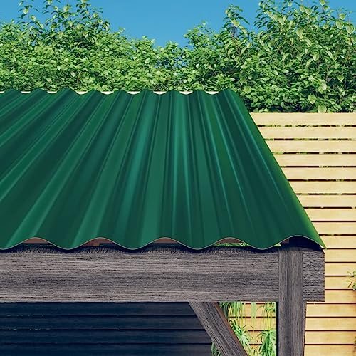 YAFF Roof Panels 12 pcs Galvanized Steel Green...