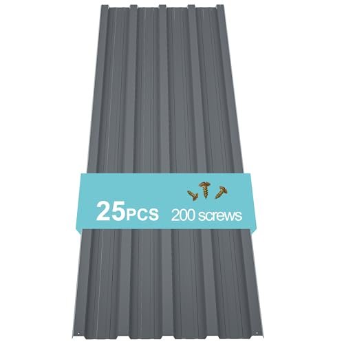 Jaxilyn Metal Roof Panels 25 pcs 213 ft² Galvanized Steel...