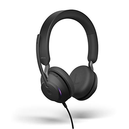 Jabra Evolve2 40 MS Wired Headphones, USB-A, Stereo, Black...