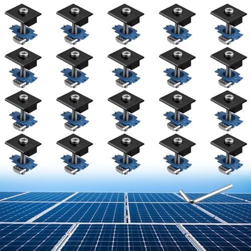 Anbte 20pcs Solar Panels Mid Clamps for Unistrut, Aluminium...