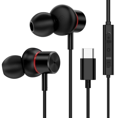 USB C Wired Headphones,【Active Noise Cancelling & One-Click...