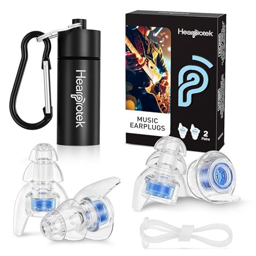 Hearprotek Concert Ear Plugs, 2Pairs Reusable high Fidelity...