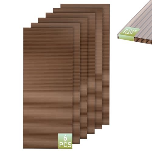 Bezseller 6 Pack 5'x2' Polycarbonate Greenhouse Panels,...