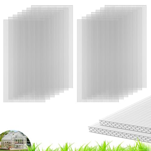 Quibbay 6PCS Polycarbonate Greenhouse Panels, 4' x 2' x...