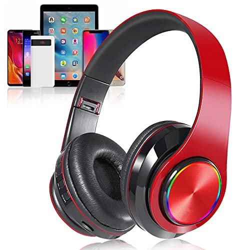 YTDTKJ Over Ear Bluetooth Headphones, Foldable LED Stereo...