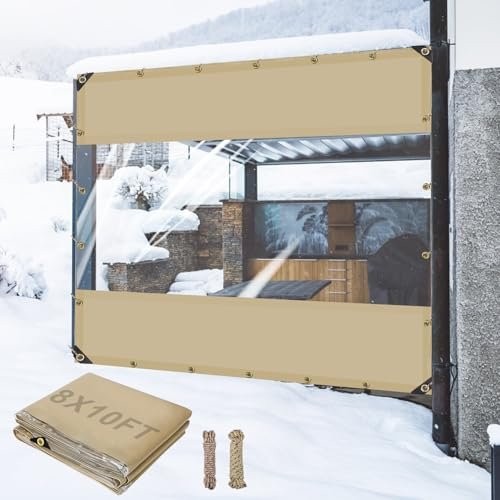 Outdoor Vinyl Curtains for Patio Waterproof - 24 Oz Heavy...