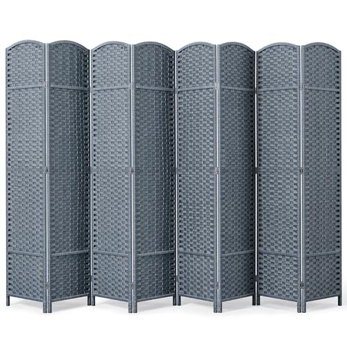 8-Panel Outdoor Privacy Screen, Folding Room Divider Made...