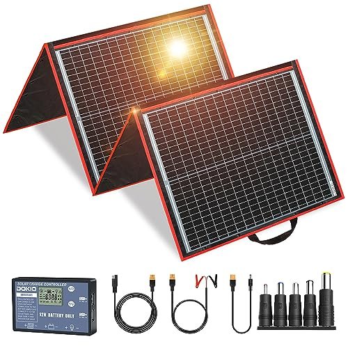 DOKIO 150W Portable Foldable Solar Panel Kit, Compact...