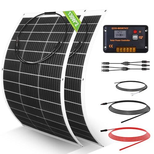 ECO-WORTHY 260Watt 12Volt Flexible Solar Panel Kit for Off...