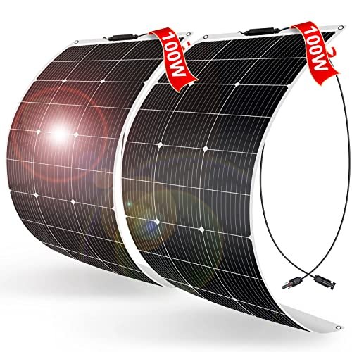 DOKIO 200W (2×100W) Flexible Solar Panels 18V...