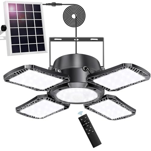 Auzev Solar Shed Light Indoor Outdoor Upgrade 176 LED 4...