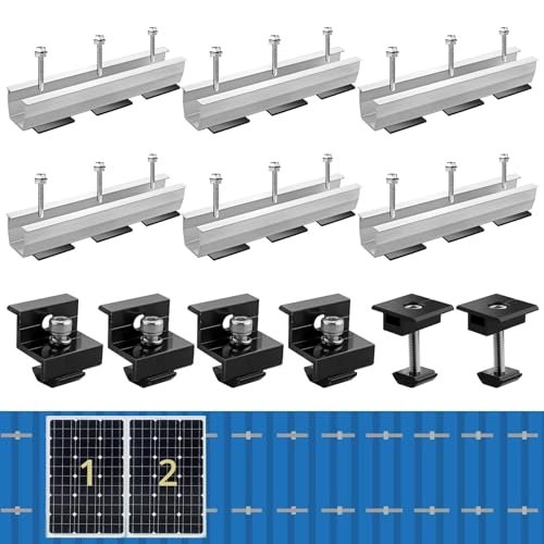 Anbte 6Pcs Solar Panel Bracket Kit, Aluminium Solar Panel...