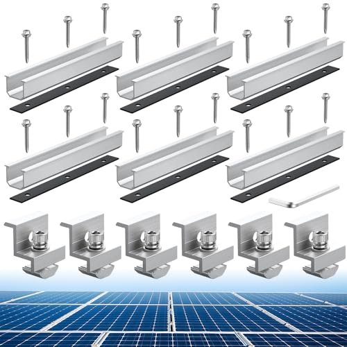 Anbte Solar Panel Bracket Kit, 6 Pcs 7.87 in Aluminium...