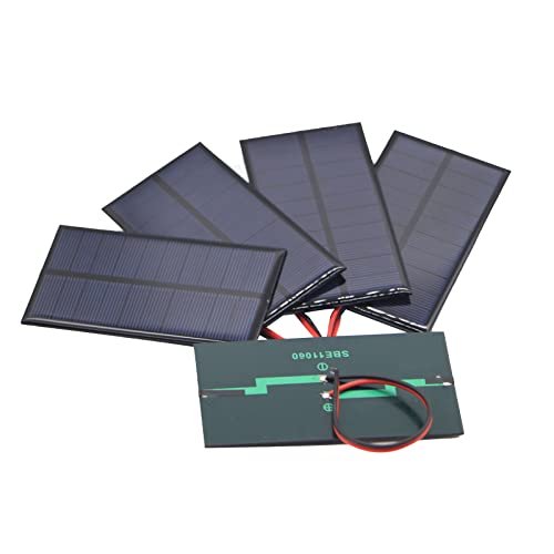 FellDen Micro Solar Panels with Wire, 5PCS 5V 200mA...