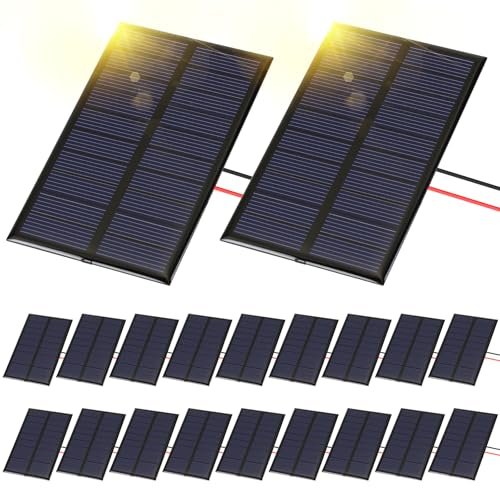 Kanayu 20 Pcs Small Solar Panels Bulk 5v 160ma Mini...