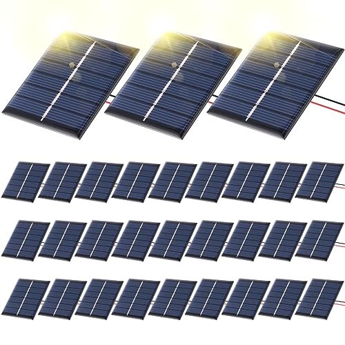 Kanayu 30 Pcs Small Solar Panels 3v 120ma Mini...