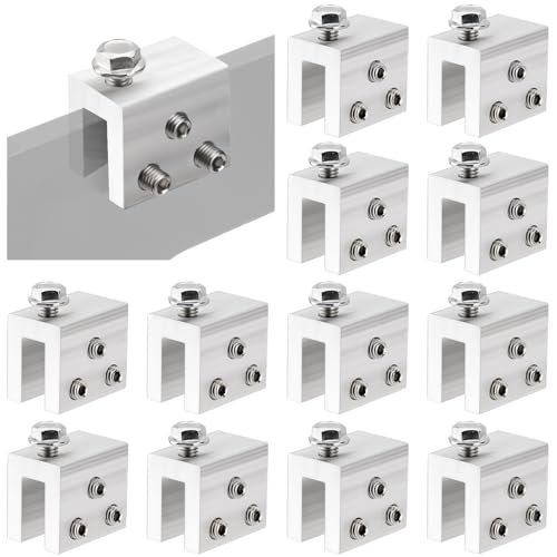 Racewill 12PCS Standing Seam Roof Clamps, Metal Roof Fixing...