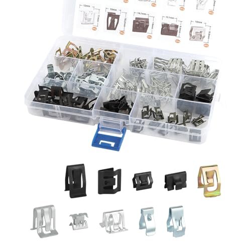 100PCS U-Shaped Car Trim Clips 4A0-867-276A,10 Sizes Metal...