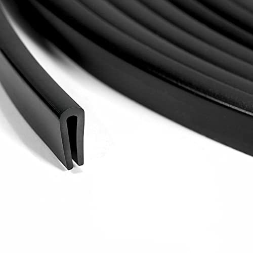 Tintvent Rubber Edge Trim Black, U Channel PVC Plastic,...