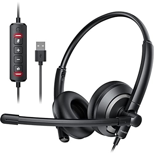 awatrue EH05-U Wired USB Headset with Noise Cancelling...