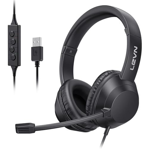 LEVN Headset with Mic, USB Headset with Microphone for...