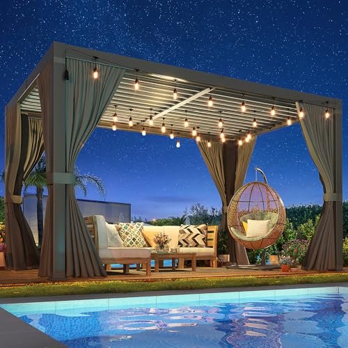 Airwire 10x12 FT Louvered Pergola, Aluminum Outdoor...