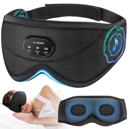 LC-dolida White Noise Sleep Mask, 3D Sleep Headphones with...