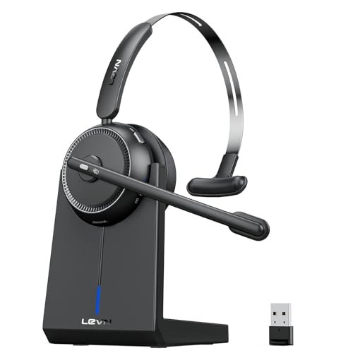 LEVN Wireless Headset 5.2, Wireless Headset with Mic for...