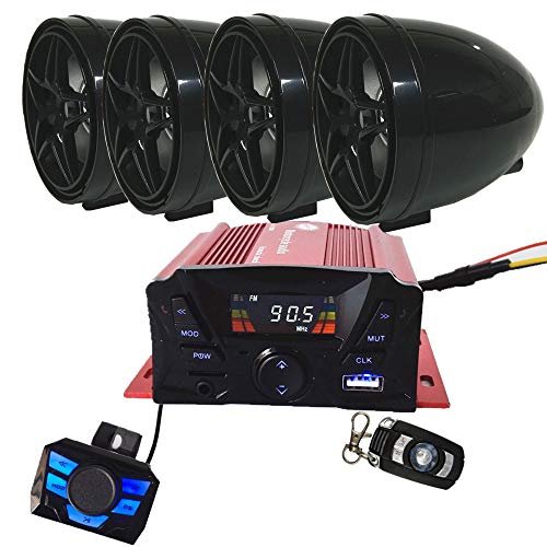 12V 4 Channel UTV ATV Golf Cart Motorcycle Weatherproof...